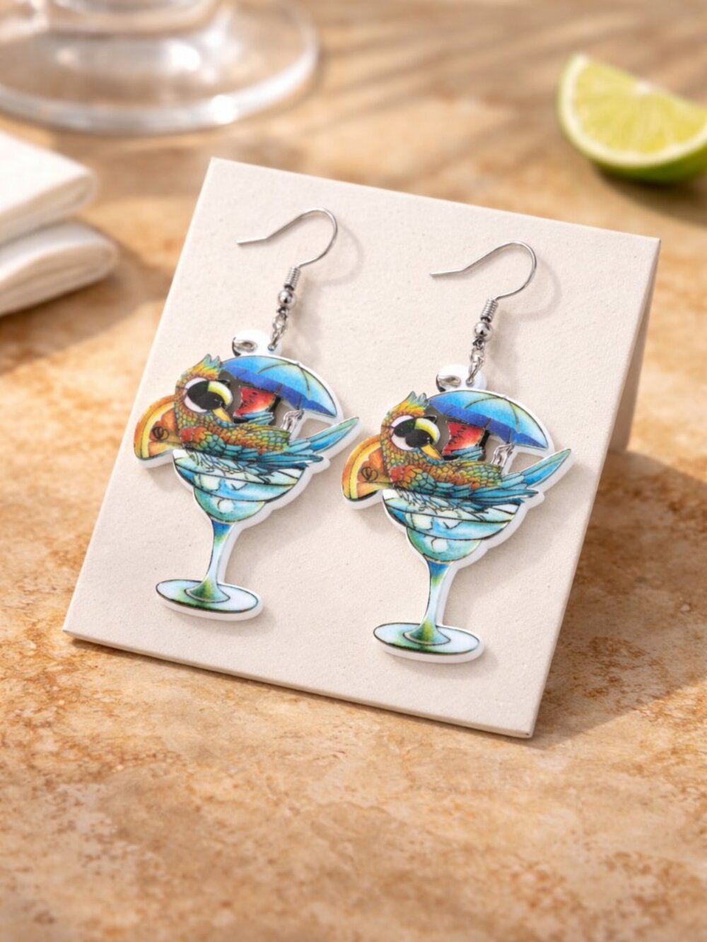 "It's Five O'clock Somewhere" Beach Earrings - New‎